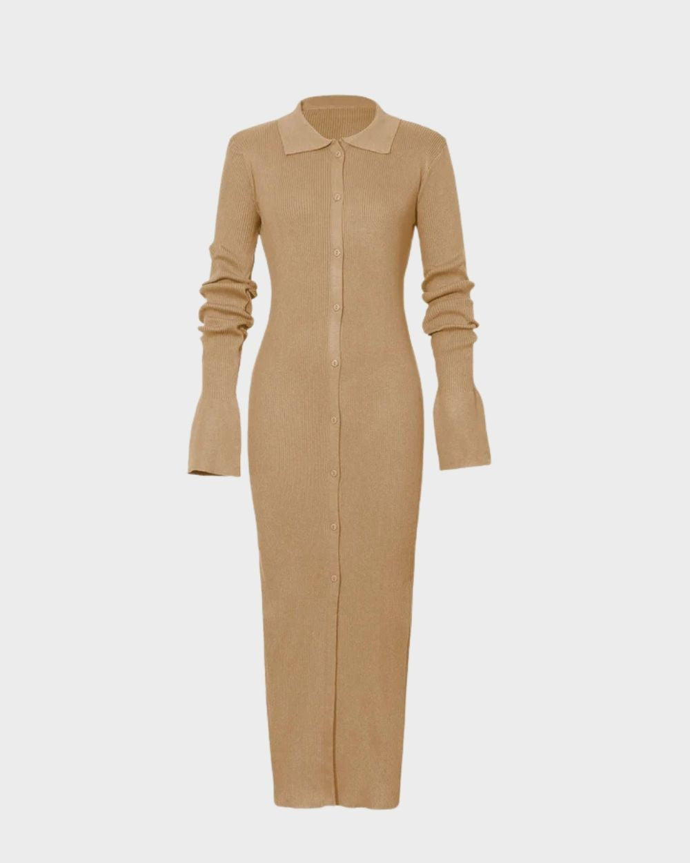 Labbro Shell Sleeve Ribbed Maxi Dress