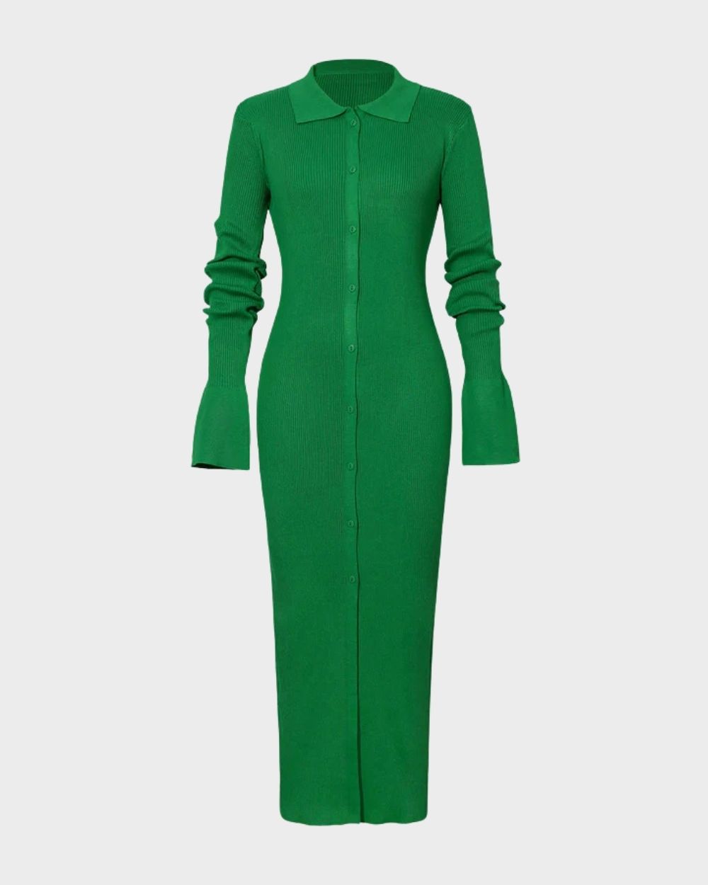 Labbro Shell Sleeve Ribbed Maxi Dress