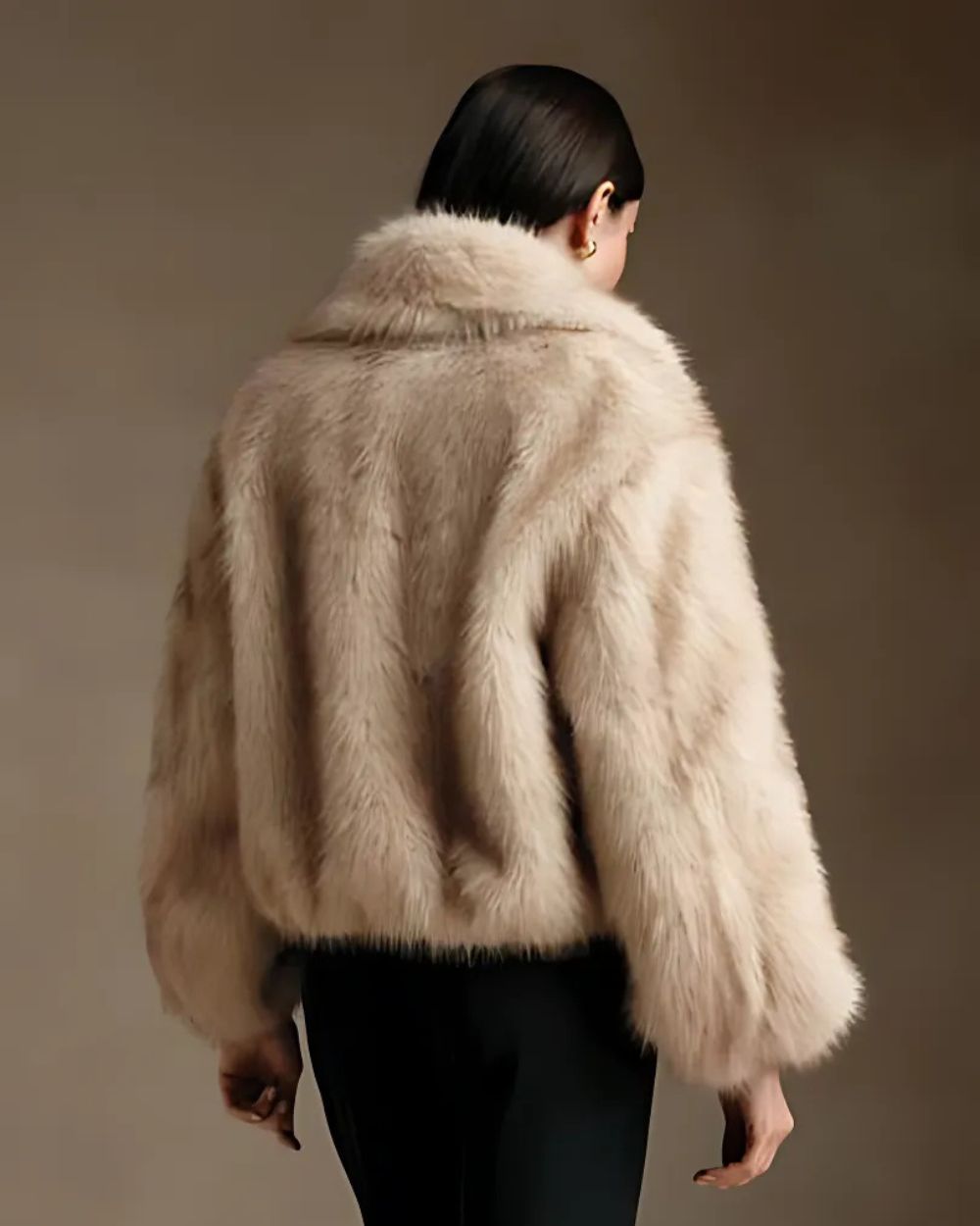 MATHILDE PEACH FAUX FUR COAT