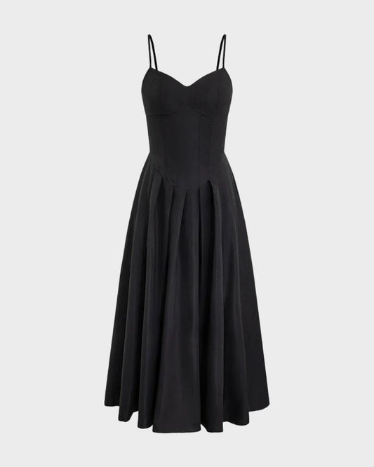 Villa Solid Corset Midi Dress