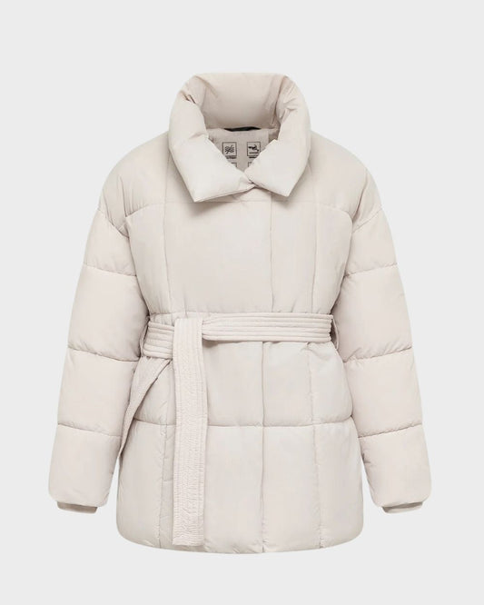 MID-LENGHT LUXE BELTED PUFFER COAT