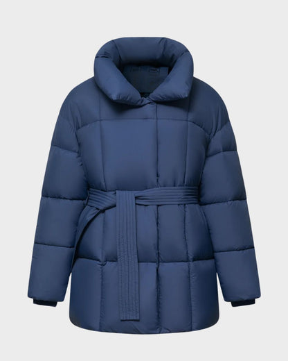 MID-LENGHT LUXE BELTED PUFFER COAT